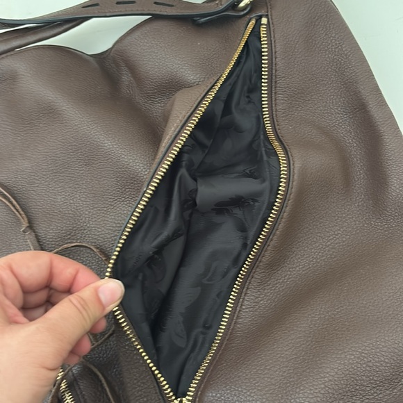 Rebecca Minkoff Dark Brown Shoulder Bag with Zipper Detail - Picture 11 of 15